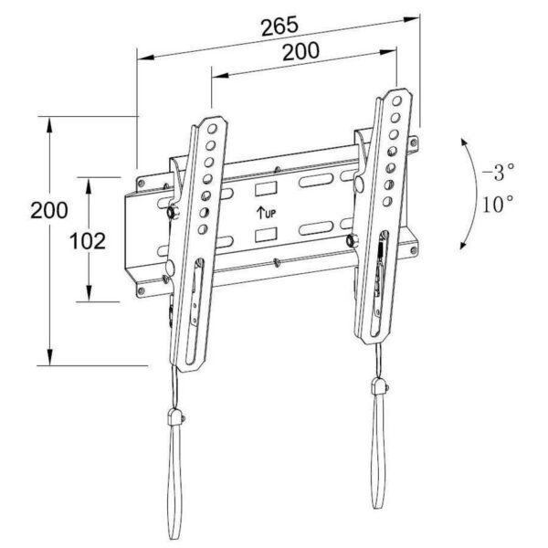 Βάση TV Well 13"- 43" Ρυθμιζόμενη με κορδόνι TVS-LCD-TLS43-WL - Image 2