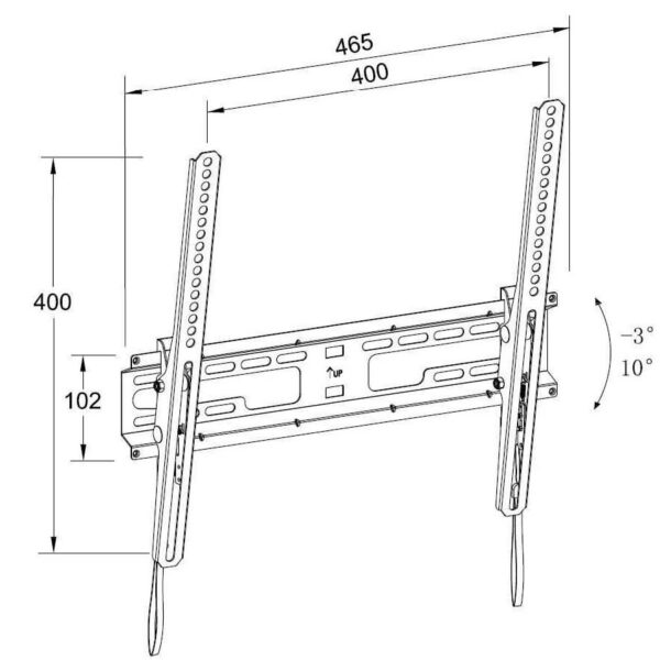 Βάση TV Well 23"- 60" Ρυθμιζόμενη με κορδόνι TVS-LCD-TLS60-WL - Image 2