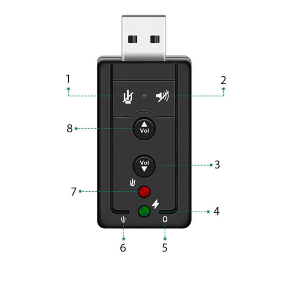 Εξωτερική κάρτα ήχου 7.1 USB to Jack 3.5mm F για PC/MAC/Linux - Image 5
