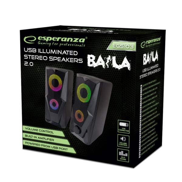 Ηχείο 2.0 USB w/LED Rainbow Baila EGS103 - Image 3