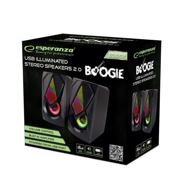 Ηχείο 2.0 USB w/LED Rainbow Boogie EGS102 - Image 3
