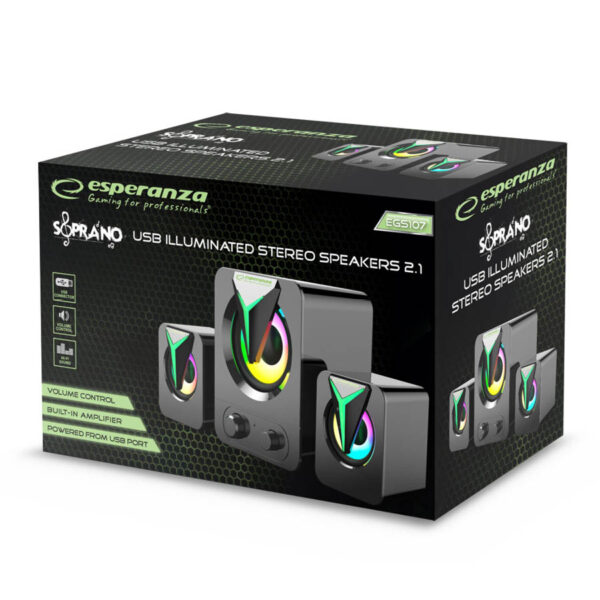 Ηχείο LED 2.1 Channel Soprano Μαύρο EGS107 - Image 5